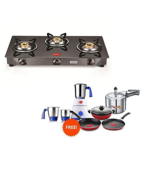 pigeon gas stove carbon 3 burner